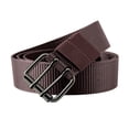 thumbnail image 5 of Nmnitkp Belt Men's Women's Double Prong Buckle Canvas Belt, Adjustable Multi-hole Breathable Nylon Woven Waist Belt for Jeans, Pants, Daily Wear & Outdoor Activities Coffee,Free Size, 5 of 7