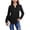 Black, variant on Weardear Women Long Sleeve Shirts Buttons V Neck Fall Blouses Casual Loose Fit Pleated Tunic Tops