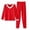 Red, variant on Goodtrade8 Pajamas Sets Plus Size Fleece Solid Color 2 Piece V-Neck Casual Long Sleeve Womens Pajama Set