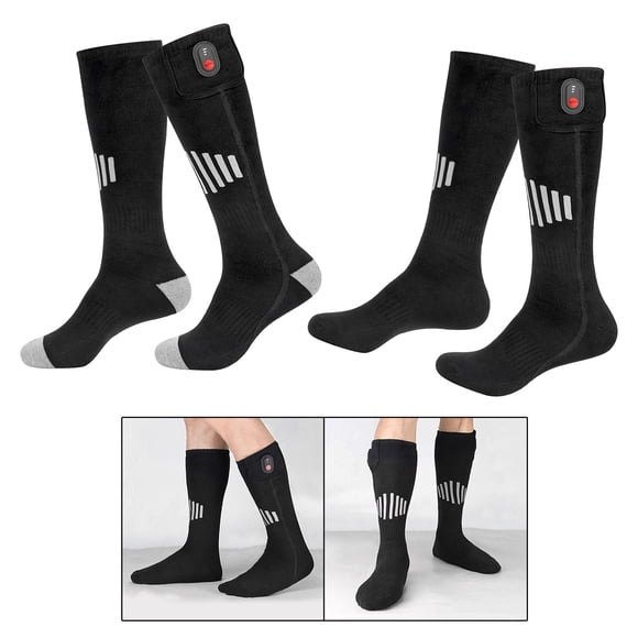 2 Pares de Calcetines Calefactables, Medias Eléctricas, Pies Térmicos Lavables para Esquiar, Clima Frío, Actividades Al Aire Libre Unisex Cola Calcetines calentadores de pies