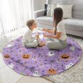 thumbnail image 3 of Purple Halloween Pattern Round Blanket,Comfortable Soft Flannel Throw Blanket,All Season,Warm Lightweight Blankets for Sofa Bed Couch Living Room Chair 60"x60", 3 of 5