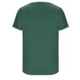 thumbnail image 6 of Elainilye Fashion Womens Tops Trendy Summer Loose Casual Solid Button Short Sleeve V-Neck Top Shirt Basic Tops,Green, 6 of 7