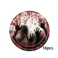 thumbnail image 2 of 16 Pcs Halloween Theme Tableware, Spooky Disposable Dinnerware with Plates, Napkins, Forks for Halloween Horror-Themed Events, and Haunted House Party Supplies, 2 of 4
