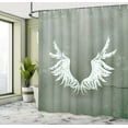 thumbnail image 5 of Ambesonne Abstract Shower Curtain, Coat of Arms Wings, 69"Wx70"L, Grey White, 5 of 5