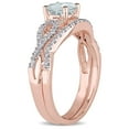 thumbnail image 3 of Everly Women's Aquamarine 10k Rose Gold Bridal Set, 3 of 7
