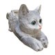 thumbnail image 5 of Maceta con forma de maceta, escultura artística de gatito, adorno para la sala de estar. gris, 5 of 8