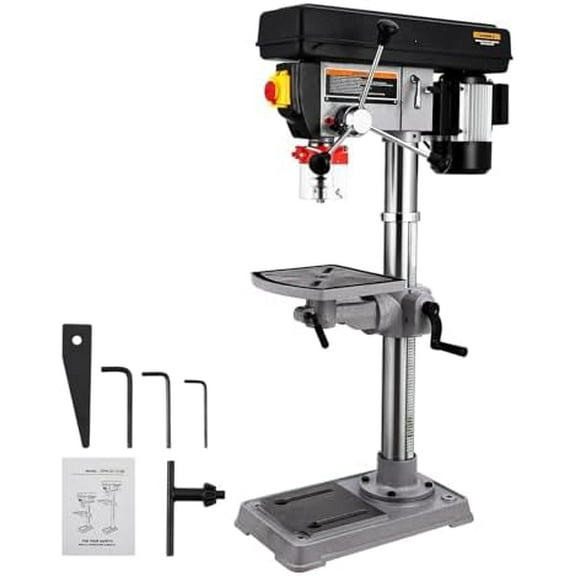 Powerful 13" Benchtop Drill Press with 7.5A Pure Copper Motor, Variable Speed Control from 288-3084 RPM, Excellent Durability, Tabletop Drilling Machine for Wood Metal