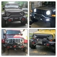 thumbnail image 3 of Jeep Front Bumpers with Winch Plate & Hitch Receiver/LED Lights & D-rings for Jeep Wrangler JK/JKU/JL/JLU Jeep JT, 3 of 5