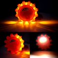 thumbnail image 4 of YVE LED Road Flares 4 Pack Roadside Safety Disc 9 Modes Battery Powered Emergency Beacon Flashing Warning Light with Magnet & Hook for Vehicles Car Traffic Construction(Battery Not Included)-0624, 4 of 5