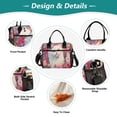 thumbnail image 3 of YAZAOO Lunch Bag Creative Cat Surrounded by Pink Flowers Cooler bag with Shoulder Strap, 3 of 6