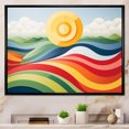 thumbnail image 2 of Designart "Vibrant Horizons Yellow and Red Landscapes" Extra Large Landscapes Framed Wall Art - Modern Yellow Abstract Landscapes Entryway Framed Wall Art, 2 of 7