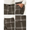 thumbnail image 6 of INSPIRE CHIC Men's Plaid Dress Pants Slim Fit Checked Printed Trousers 32 Brown, 6 of 7