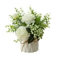 thumbnail image 2 of JingChun Artificial Rose Bouquet with Small Plastic Vase Fake Silk Variety Hydrangea Flowers Decoration for Table Home Party office Wedding, 2 of 6
