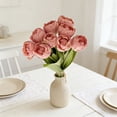 thumbnail image 4 of Ramo de flores de tulipán artificial 9 piezas – Tulipanes falsos Real Touch para decoración del hogar, centros de mesa de boda, arreglos de jarrones de mesa, decoraciones para salón y comedor, 4 of 7