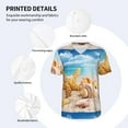 thumbnail image 5 of Fotbe Beach Starfish Shell Baseball Jersey Shirt for Men and Women, Casual Short Sleeves Button Down T-Shirt-XX-Large, 5 of 9
