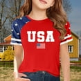 thumbnail image 2 of XXWXYD Boys Girls Patriotic Holiday Tee, July 4th Casual Short Sleeve Shirt, Stars Stripes Design Comfort Fit Top for Kids 3-14 Years, 2 of 5