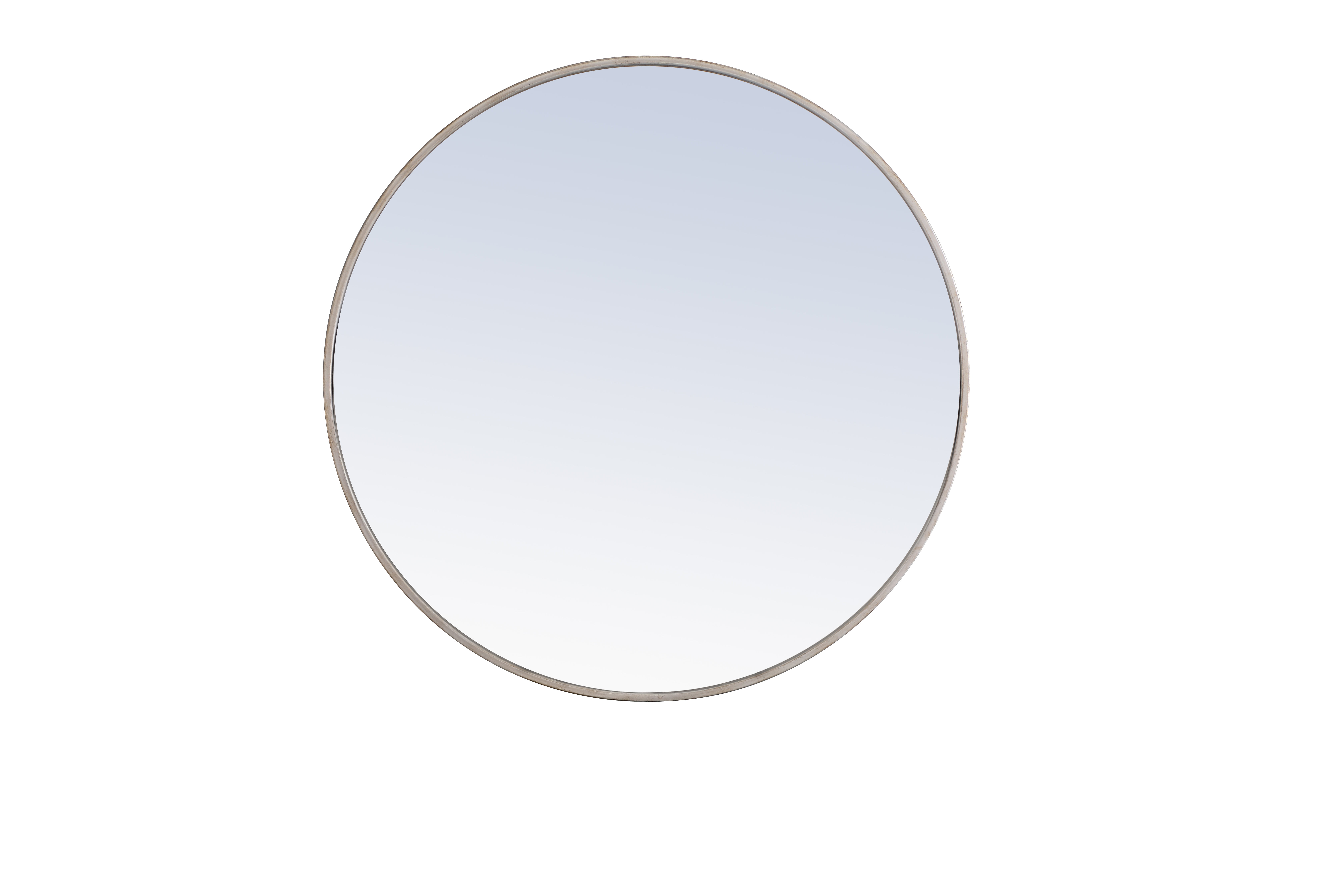 Elegant Decor Metal Frame Round Mirror with Decorative Hook 42 inch Blue