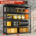thumbnail image 3 of REIBII 48.2''W Garage Storage Shelving Units 3000LBS Heavy Duty Shelf Brackets Adjustable 5 Tier Metal Shelving for Garage Storage Rack Industrial Shelves Utility Shelf, 48.2''W X24.2''D X72.2''H, 3 of 9