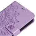 thumbnail image 3 of Funda tipo billetera para teléfono con ranura para tarjetas, funda protectora con tapa protectora en relieve de flores de cuero PU para IPhone 13, 3 of 8