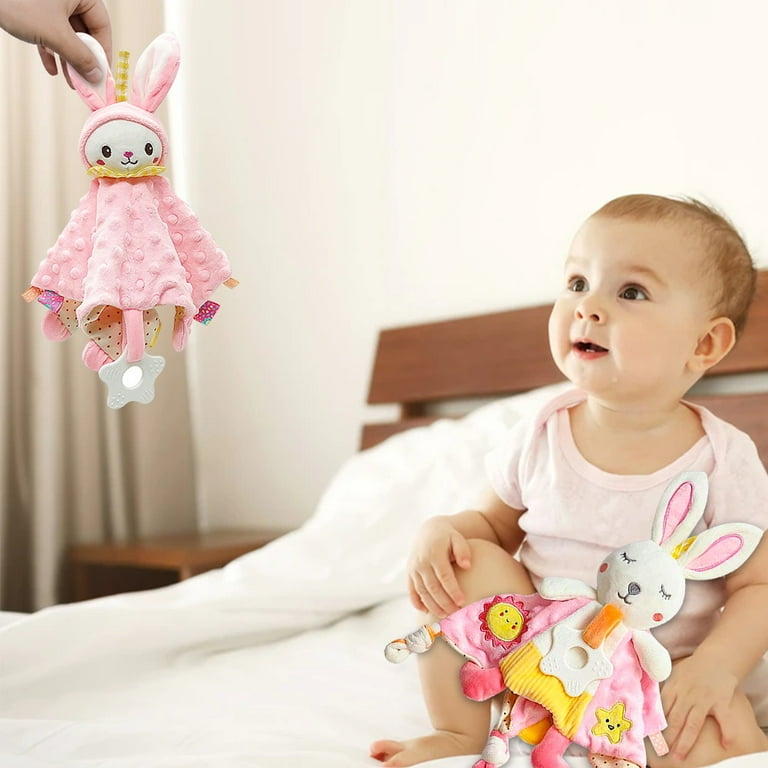 LNGOOR 2Pcs Baby Taggies Blanket Security Blanket for Boys Girls