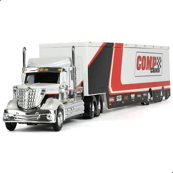 Nuotie Alloy Metal Diecast Tow Traktor Toy 1:64 Scale International Lonestar Heavy Truck Model Semi Trailer Head Toy Gift Classic Truck Model Collection for Kid Boy Men Adult (White)