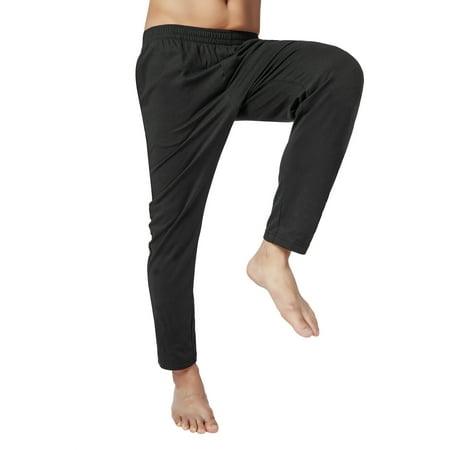 

Lounge Pajama Sleep Pants Lightweight Lounge Pant with Pockets Soft Sleep Bottoms for Men Black M