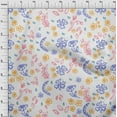 thumbnail image 4 of oneOone Cotton Silk Medium Blue Fabric Florals Sewing Material Print Fabric By The Yard 42 Inch Wide, 4 of 6