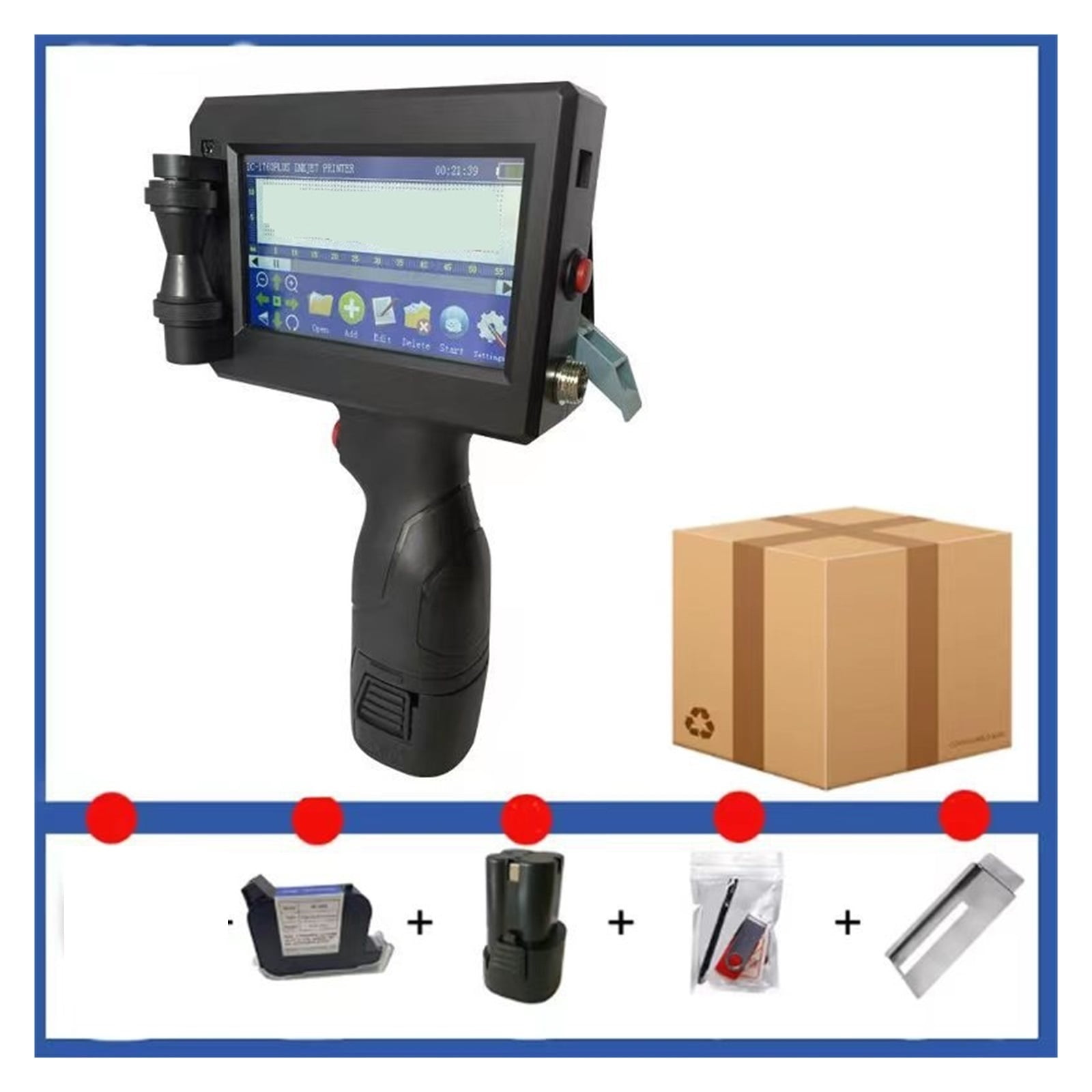Printer Jet, 12.7MM 25 Languages Smart Printer, QR Code Logo Label Carton Plastic Thermal Inkjet Portable Handheld Printer
--------
,Fast Printing
