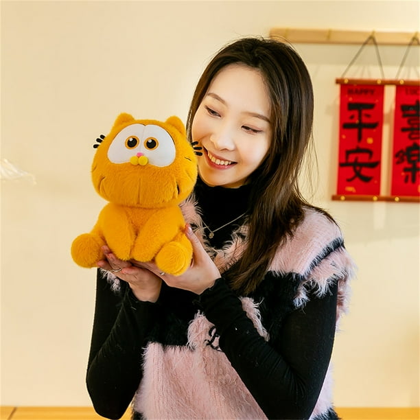 Muñeco Garfield de Ojos Grandes, muñeco de Peluche para niña y niño, Duerme con cómodos Regalos para Festivales y cumpleaños (25cm)
