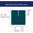 thumbnail image 2 of 34" Top Split Head Sheets Olympic Queen Size, Premium 500-TC Egyptian Cotton Flex Head Sheets – Split Top, 4-PC Set, Fits 9–12" Deep Mattresses, Teal, 2 of 5