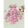 thumbnail image 3 of Springcmy Baby Girls Swimsuit One Piece Floral Zipper Ruffle Toddler Bathing Suit Rash Guard Long Sleeve Swimwear Beach Outfit Red Flamingo 9-12 Months, 3 of 7