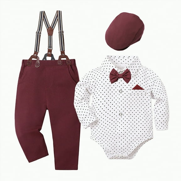 Little Boys Outfits Clothes Fall/Winter Button Down Long Sleeve Elastic Waist 1T 2T 3T 4T 5T 6T Everyday Outfit Set 2-Pieces