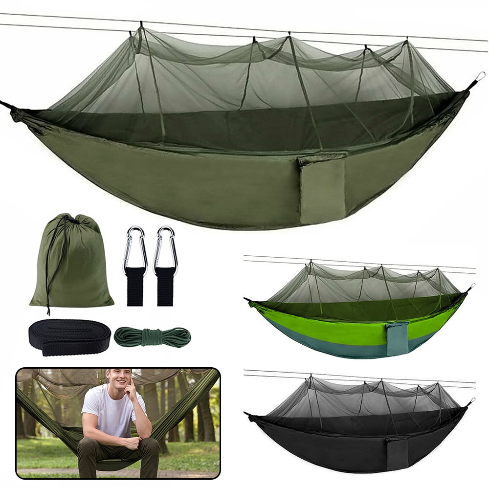 Outdoor Travel Camping Hammock Tent Hanging Hammock Bed with Mosquito Net Set (Easy to Zip Open