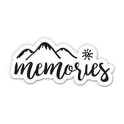 Memories Hike Explore Mountains - 3" Vinyl Sticker - For Car Laptop I-Pad Phone Helmet Hard Hat - Waterproof Decal
