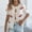 White, variant on ATENAR T Shirts for Women Solid Shirts Crew Neck Short Sleeve Tops White S