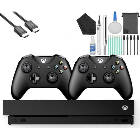 Microsoft Xbox One X 1TB Gaming Console Black with 2 Controller HDMI Cleaning Kit