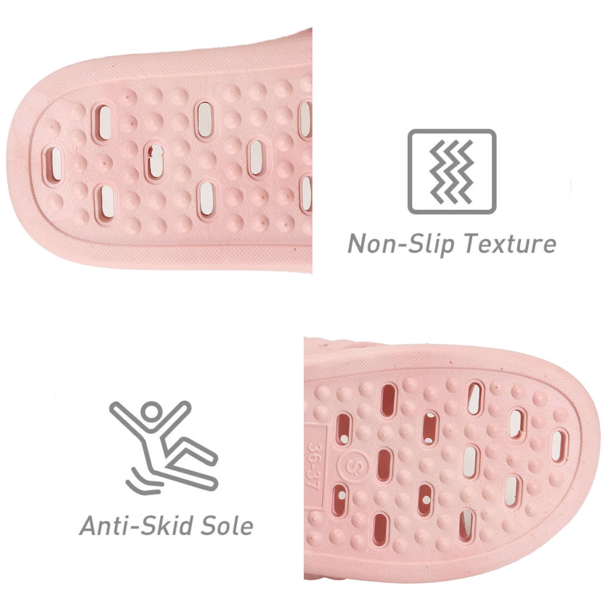 LAVA Women Men Shower Shoes Quick Drying Non Slip Bath Slippers Shower Sandals with Drain Holes Light Blue