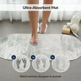 thumbnail image 2 of Evideco French Home Goods Elemental Palm Breeze Gray Nautical, Coastal and Beach Gray Polyester/PU/Rubber Bath Rug, Bath Runner, Non-Slip Backing, 2 of 8