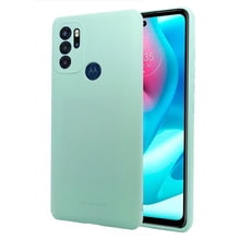 Funda de Silicon Molan Cano Moto G60s Tacto Suave Menta Mas Mica 9d 2pz