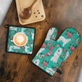 thumbnail image 5 of Great Pyrenees Dog and Flower Kitchen Oven Mitt and Pot Holder Sets 2 Pcs for Baking, Cooking and Grilling, Heat Resistant Up To 392 °F, 5 of 7