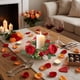 thumbnail image 4 of CaiYueKe Artificial Rose Garland Candle Ring Holder, Floral Candle Wreath Decor for Wedding Table Centerpiece Party Home Decorations, Faux Greenery Candle Surround Decorative Arrangement, 4 of 7