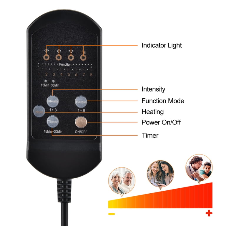 Electric Vibrating Massage Chair Cushion Back Massager with Heat for Car  Home Office Pain Relief - Walmart.com
