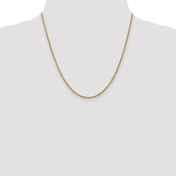 Diamond2Deal 14K Yellow Gold 2.2mm Forzantine Cable Chain Necklace for Women 20"