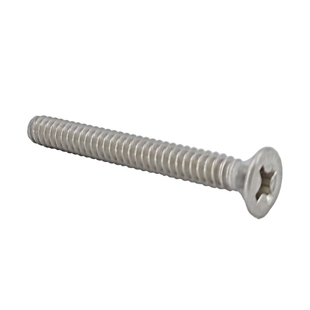 FixtureDisplays Vis à Tête Plate Inox 6-32*1-1/8", Filetage Complet, Entraînement Phillips, Acier Inoxydable 18-8, Filetage 314899