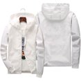 thumbnail image 2 of Sewkxo Mens Windbreaker Jackets Packable Waterproof Zipper Long Sleeve Hooded Travel Lightweight Coats,White L, 2 of 3