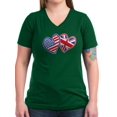 thumbnail image 1 of CafePress - Patriotic Peace Sign And USA Flag Women's V Neck D - Women's V-Neck Dark T-Shirt, 1 of 1