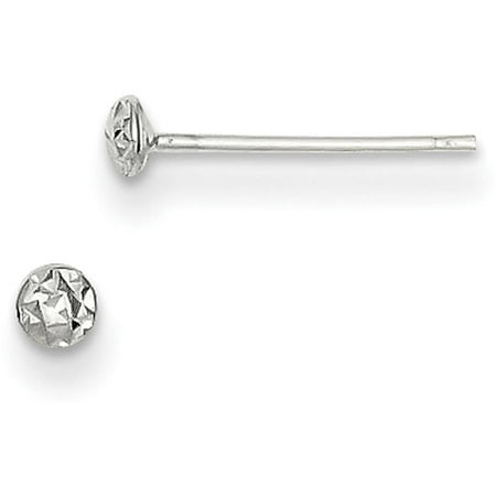 Powder Puff Earrings - 14kt White Gold 3mm Puff Circle Stud Earrings