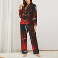 thumbnail image 2 of Pofeuu Halloween Vampire Party Print Womens Pajamas Set Long Sleeve Sleepwear Button Down Nightwear Soft Pj Lounge Sets Button Down Pajamas Women-Medium, 2 of 7