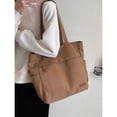thumbnail image 4 of Canvas bag canvas Japanese style large capacity new style student class versatile casual simple one-shoulder class commuting tote, 4 of 4
