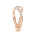 thumbnail image 3 of Angara Natural 0.3 Ct. Aquamarine with Diamond Solitaire Ring in 14K Rose Gold for Women (Ring Size: 3), 3 of 9